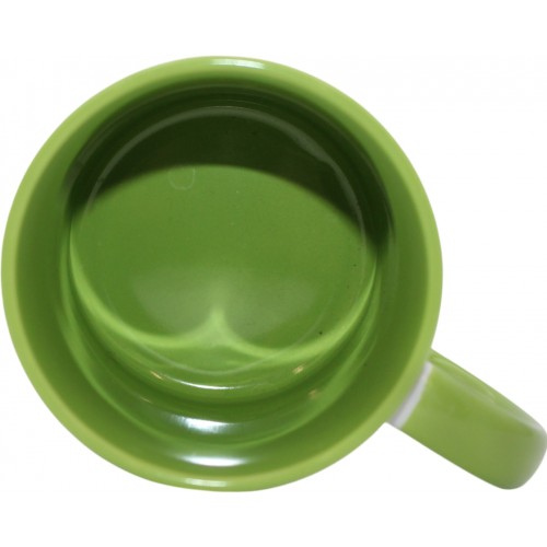 Чашка №5 "Фонтан" з салотовою кольоровою ручкою та серединкою/НСВ/