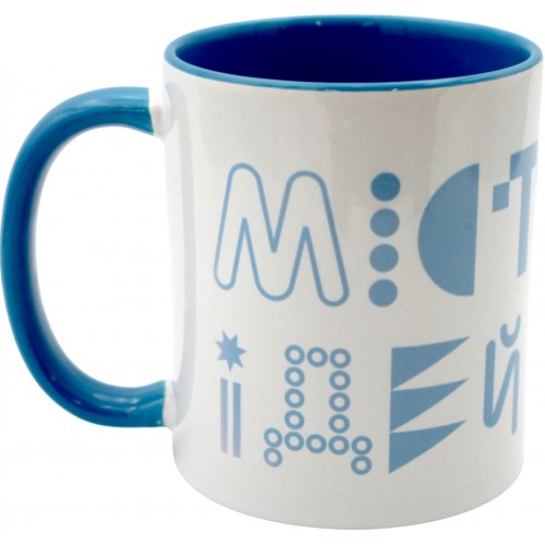 Чашка №6 "Готель Савой" з блакитною кольоровою ручкою та серединкою/НСВ/