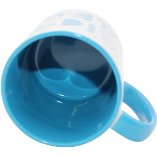 Чашка №7 "Собор" з блакитною кольоровою ручкою та серединкою/НСВ/