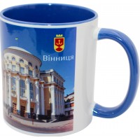 Чашка №8 "Обласна Рада" з синьою кольоровою ручкою та серединкою/НСВ/