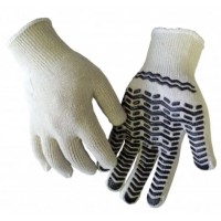 Рукавиці трикотажні "Werk" білі,чорна ПВХ "хвиля",розмір 10 №WE2103(12)(600)