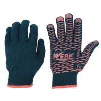 Рукавиці трикотажні "Werk" чорні,червоний ПВХ "хвиля",розмір 10 №WE2167(12)(240)