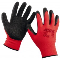 Рукавиці трикотажні "Werk" червоні,латексне покриття чорне,розмір 10 №WE2110(12)(240)