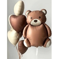 Кулька повітр. фольг. "Ведмедик з серцем love you" коричн. 45х63см №12307(10)