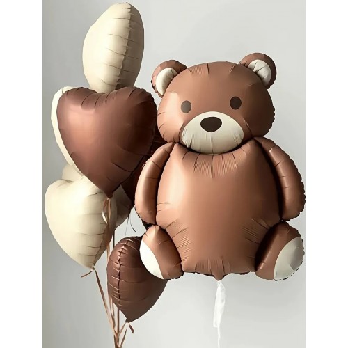Кулька повітр. фольг. "Ведмедик з серцем love you" коричн. 45х63см №12307(10)
