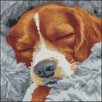 Алмазна мозаїка "Strateg" Сплячий пес 30х30см №FZ3030-40