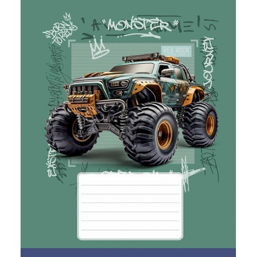 Зошит 12арк. лін. Star "Cool Trucks" ВД-лак №012-3682L(25)(250)