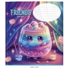 Зошит 12арк. лін. Star "Life is better with friends" глітер №012-3396L(30)(360)