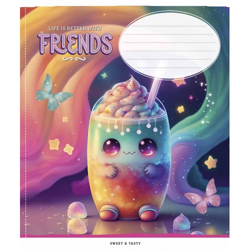 Зошит 12арк. лін. Star "Life is better with friends" глітер №012-3396L(30)(360)