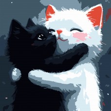 Картини по номерах "Котячі обійми" 20х20см №HH8031/Strateg/