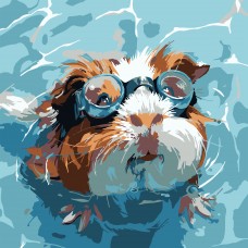 Картини по номерах "Морська свинка у воді" 20х20см №HH8039/Strateg/