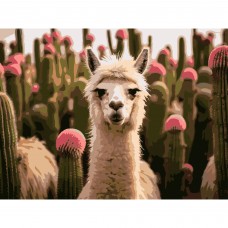 Картини по номерах "Альпака серед квітів" 30х40см №SS-1265/Strateg/