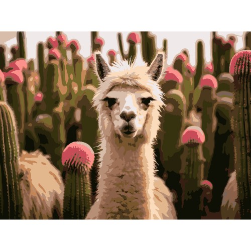 Картини по номерах "Альпака серед квітів" 30х40см №SS-1265/Strateg/