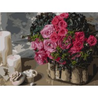 Картини по номерах "Рожевий букет" 30х40см №SS-1266/Strateg/