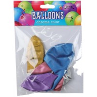 Набір кульок повітр. "Хром" 12" 5шт мікс кольорів №QQ25003/Мандарин/