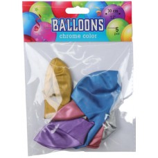Набір кульок повітр. "Хром" 12" 5шт мікс кольорів №QQ25003/Мандарин/