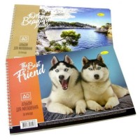 Альбом для малюв. на пруж. 30/120 А4 лак. №АП-0309/Апельсин/