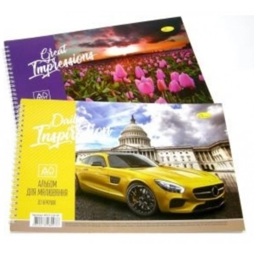 Альбом для малюв. на пруж. 30/120 А4 лак. №АП-0309/Апельсин/