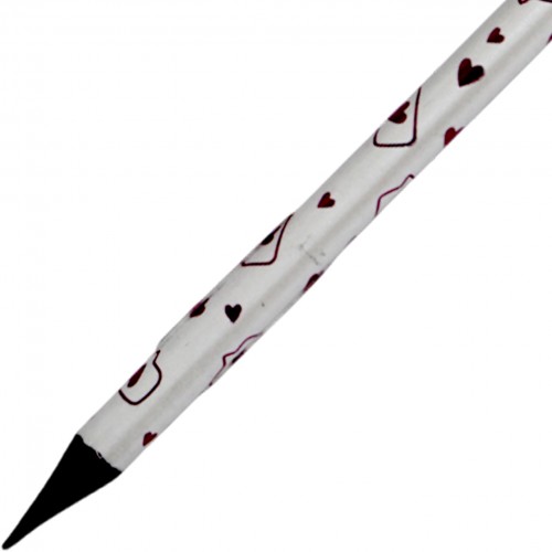 Олівець гр. "Kite" №K24-059-1 Hearts з кристалом,білий корпус,в тубі(36)(432)