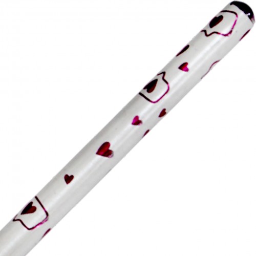 Олівець гр. "Kite" №K24-059-1 Hearts з кристалом,білий корпус,в тубі(36)(432)