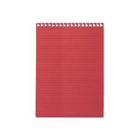 Блокнот пруж. бок. А5 48арк. кліт. пласт. обкл.,червоний №E20302-03/Economix/(1)(80)