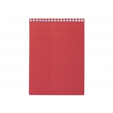 Блокнот пруж. бок. А5 48арк. кліт. пласт. обкл.,червоний №E20302-03/Economix/(1)(80)