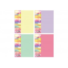 Блокнот пруж. бок. А5 80арк. кліт. пласт. обкл.,асорті пастель №E20316/Economix/(4)(56)