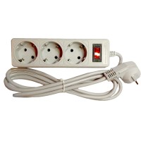 Мережевий фільтр "Electro House" 3гнізда 2м+вимик.+зазем. сірий 10A №EH-NFG-3.2