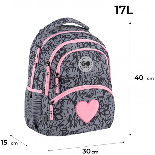 Рюкзак "GoPack" Education Fluffy Heart 2від.3карм. №GO26-175M-4