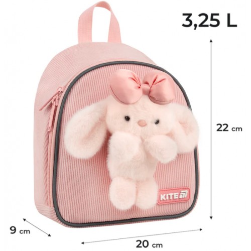 Рюкзак "Kite" Kids Pink Bunny 1від.,3карм. №K26-538XXS