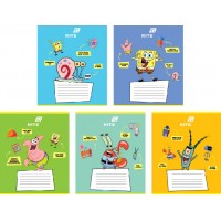 Зошит 12арк. лін. "Kite" софт тач + УФ лак об'ємний Sponge Bob №SB26-234(25)(600)
