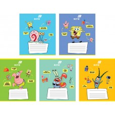 Зошит 12арк. лін. "Kite" софт тач + УФ лак об'ємний Sponge Bob №SB26-234(25)(600)