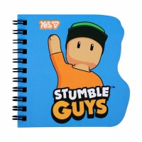 Блокнот пруж. подв. 100х100мм 30арк. кліт. "Stumble Guys Blue" фігурний №152186/Yes/(30)