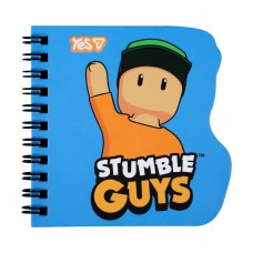Блокнот пруж. подв. 100х100мм 30арк. кліт. "Stumble Guys Blue" фігурний №152186/Yes/(30)