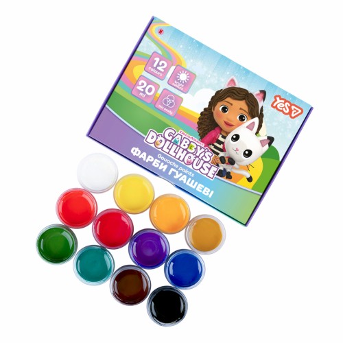 Гуаш "Yes" Gabby Dollhouse 12кольор. 20мл №230442(12)(24)