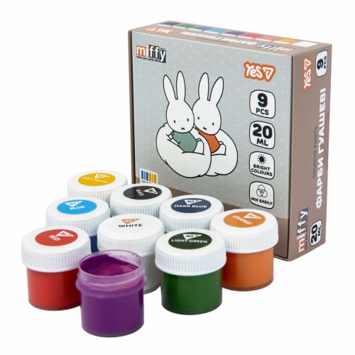 Гуаш "Yes" Miffy 9кольор. 20мл №230445(12)(24)