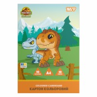 Картон кольор. А4 одностор.10арк./10кольор. Jurassic World.Kids №956848/Yes/