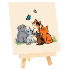 Набір картина за номерами,„Funny Cats“,15х15см,з мольбертом №N00014090/ROSA START/