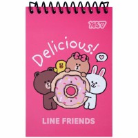 Блокнот пруж. 100х150мм 60арк. кліт. "Line Friends Donut" з фігурною висічкою №152248/Yes/