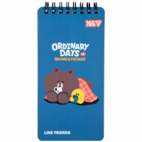 Блокнот пруж. подв. 80х160мм 60арк. кліт. "Line Friends Rest" №152201/Yes/