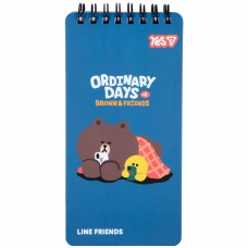 Блокнот пруж. подв. 80х160мм 60арк. кліт. "Line Friends Rest" №152201/Yes/