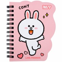 Блокнот пруж. подв. В7 60арк. кліт. "Line Friends Cony pink" №152218/Yes/