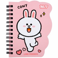 Блокнот пруж. подв. В7 60арк. кліт. "Line Friends Cony pink" №152218/Yes/