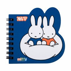 Блокнот пруж. подв. 100х100мм 30арк. кліт. "Miffy Blue" фігурний №152184/Yes/(30)