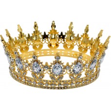 Корона на торт золота зі срібним каменем d15см №R37871(144)