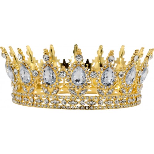 Корона на торт золота зі срібним каменем d15см №R37871(144)