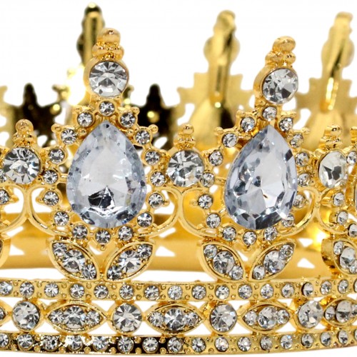 Корона на торт золота зі срібним каменем d15см №R37871(144)