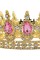 Корона на торт золота з рожевим каменем d15см №R37871(144)