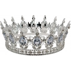 Корона на торт срібна з білим каменем d15см №R37871(144)