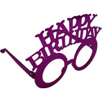 Окуляри великі "Happy birthday" фуксія №15817